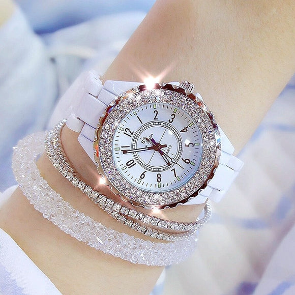 White Ceramic Fashion Ladies Quartz Watch